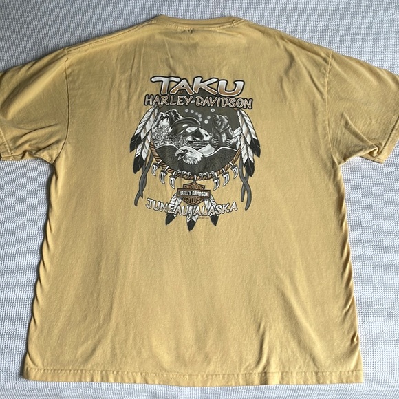 Retro Y2K Harley Davidson Motorcycle Taku Juneau Alaska Biker Tee - Picture 3 of 11